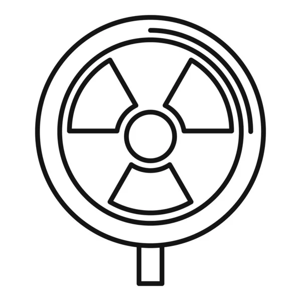 Hazard radiation icon, outline style — 스톡 벡터