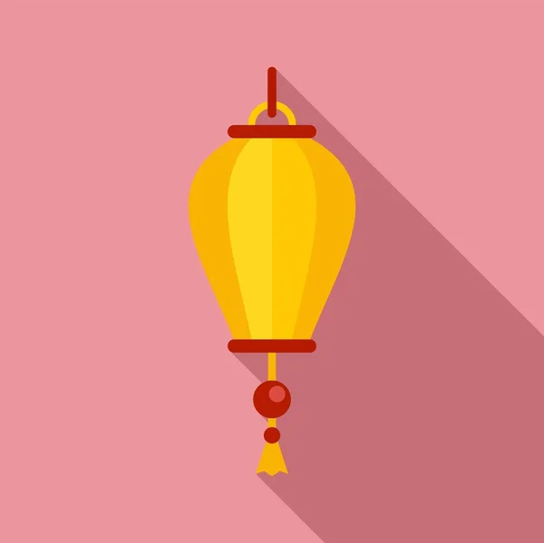 Icono de luz de linterna china, estilo plano — Archivo Imágenes Vectoriales