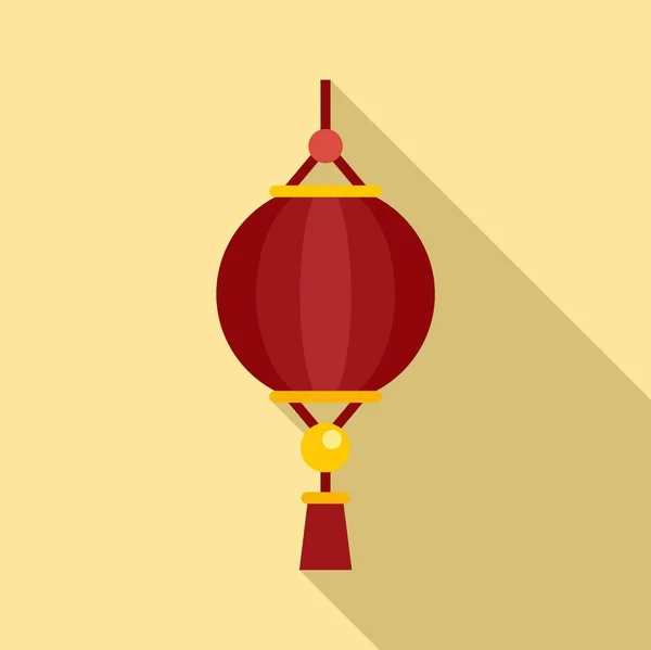 Dragon chinese lantern icon, flat style — Stock Vector