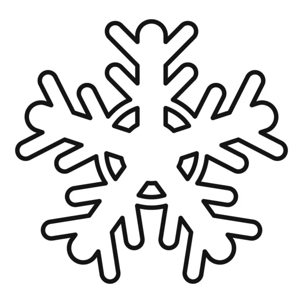 Icona del fiocco di neve freddo, stile contorno — Vettoriale Stock