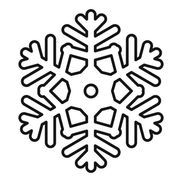 Ornamento icona fiocco di neve, stile contorno — Vettoriale Stock