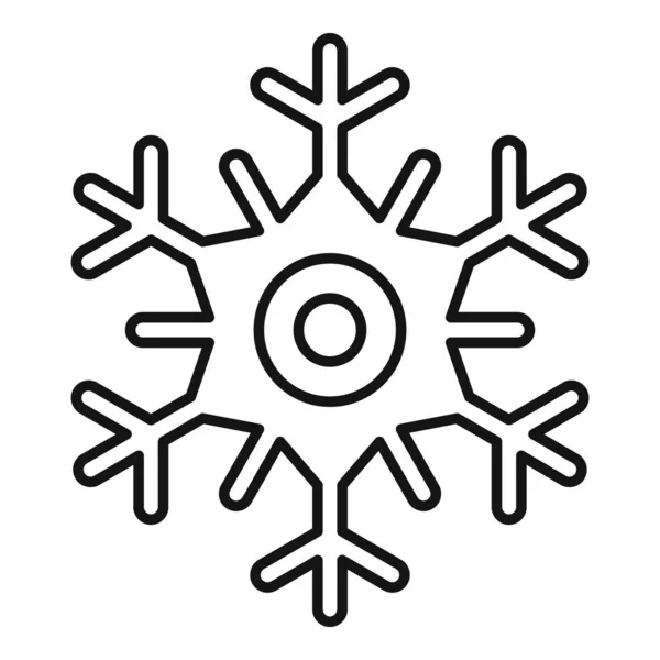Icona fiocco di neve ghiaccio, stile contorno — Vettoriale Stock