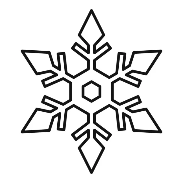Γεωμετρική εικόνα νιφάδας χιονιού, στυλ περίγραμμα — Διανυσματικό Αρχείο