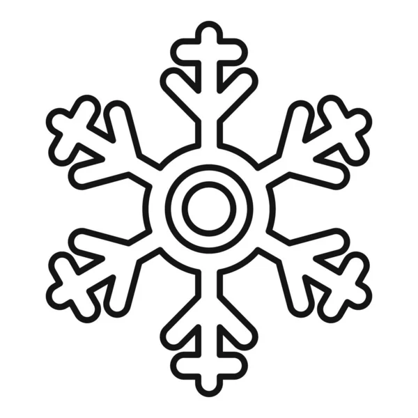 Icône de flocon de neige linéaire, style contour — Image vectorielle