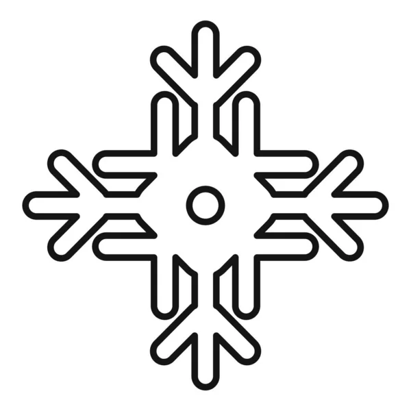 Natur Schneeflocke Symbol, Umriss Stil — Stockvektor