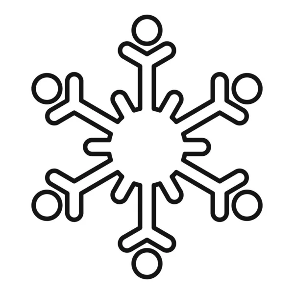 Icono de copo de nieve de invierno, estilo de contorno — Archivo Imágenes Vectoriales