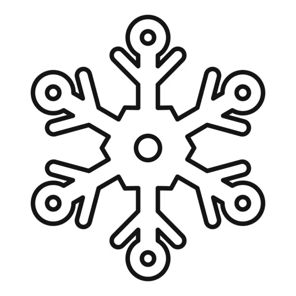 Icono de copo de nieve adornado, estilo de contorno — Archivo Imágenes Vectoriales