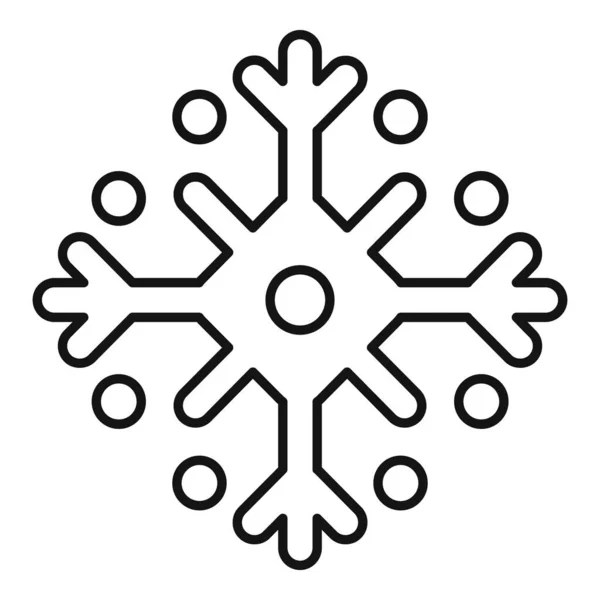 Icono de copo de nieve tradicional, estilo de contorno — Archivo Imágenes Vectoriales