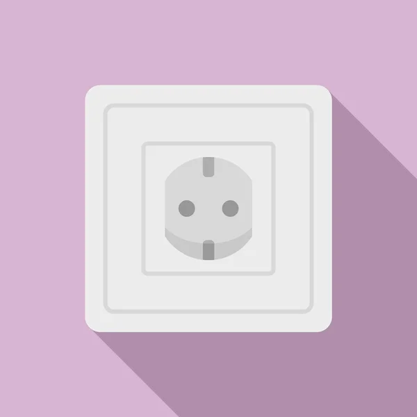 Type F icône de prise de courant, style plat — Image vectorielle
