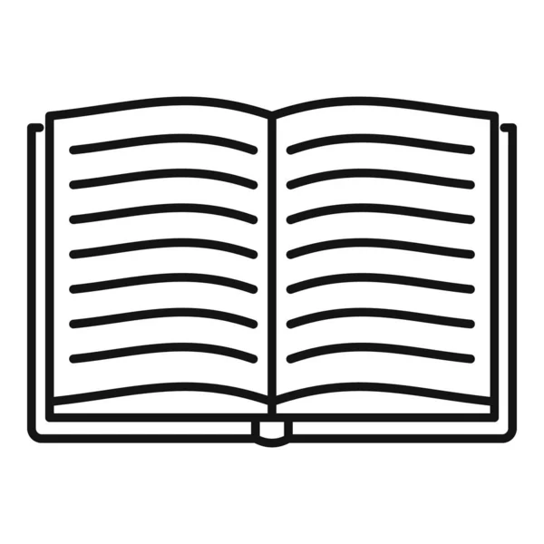 Otevřít ikonu knihy, styl osnovy — Stockový vektor