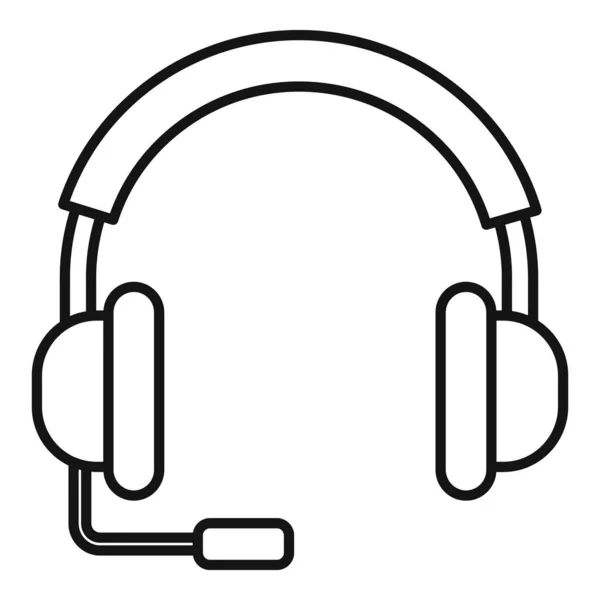 Lektion Headset-Symbol, Umrissstil — Stockvektor