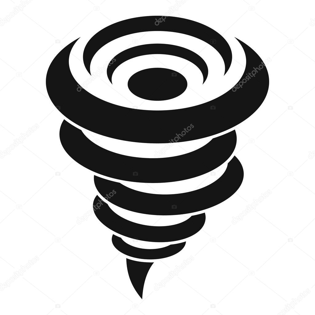 Whirlwind tornado icon, simple style