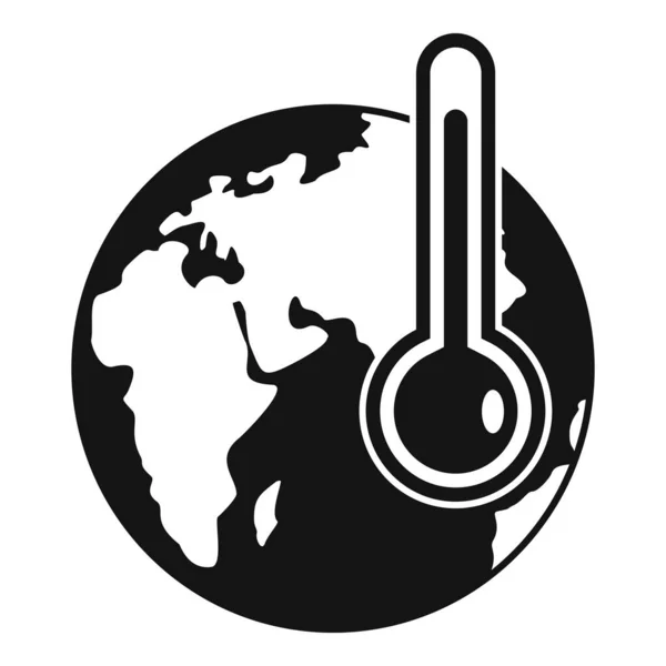 Ikona vysoké globální teploty, jednoduchý styl — Stockový vektor