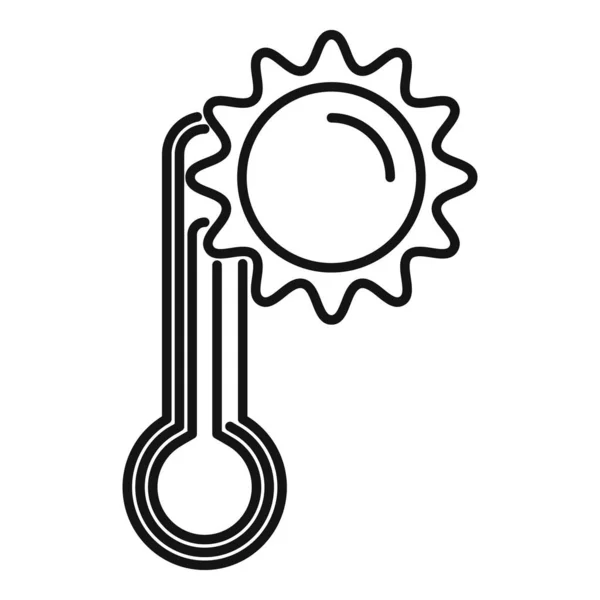 Icono de sol de clima cálido, estilo de contorno — Vector de stock