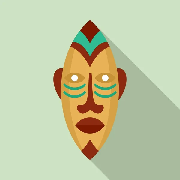 Icône de masque africain, style plat — Image vectorielle