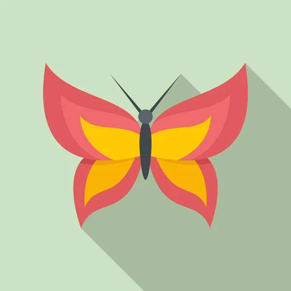 Blume Schmetterling Symbol, flacher Stil — Stockvektor