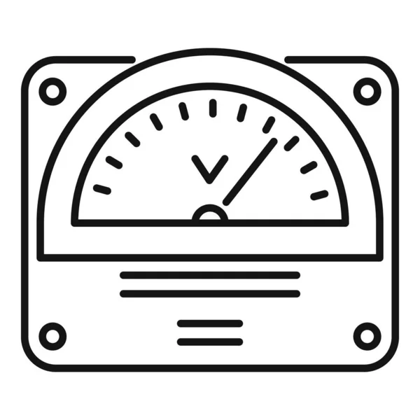 Voltmeter icon, outline style — Stock Vector