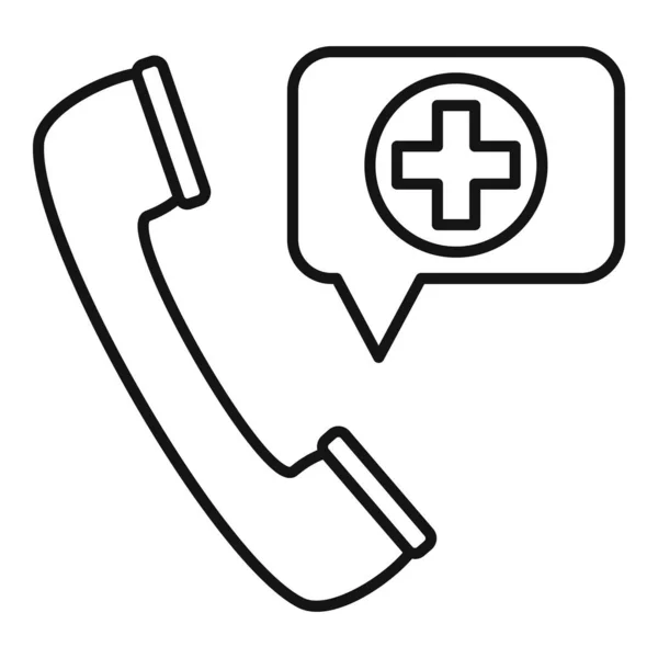 Icono de chat de llamada médica, estilo de esquema — Archivo Imágenes Vectoriales
