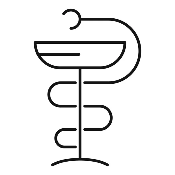 Icono de taza de serpiente médica, estilo de contorno — Archivo Imágenes Vectoriales