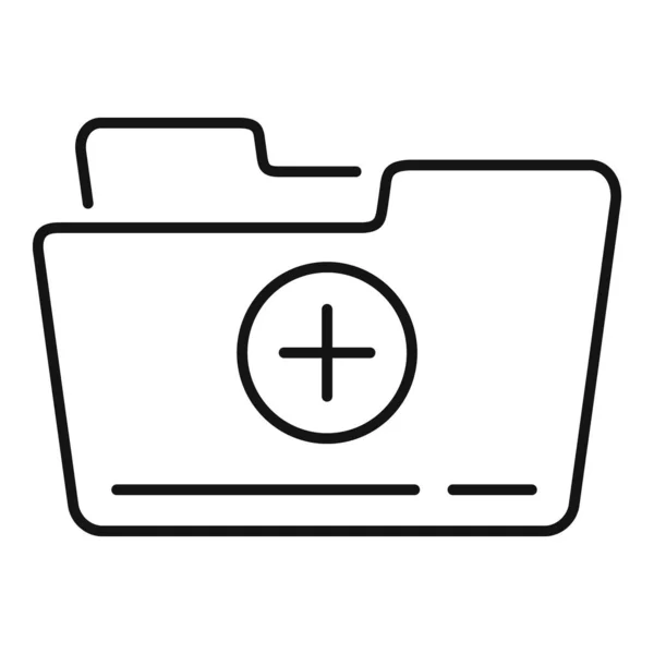 PC medicinsk mapp ikon, skissera stil — Stock vektor