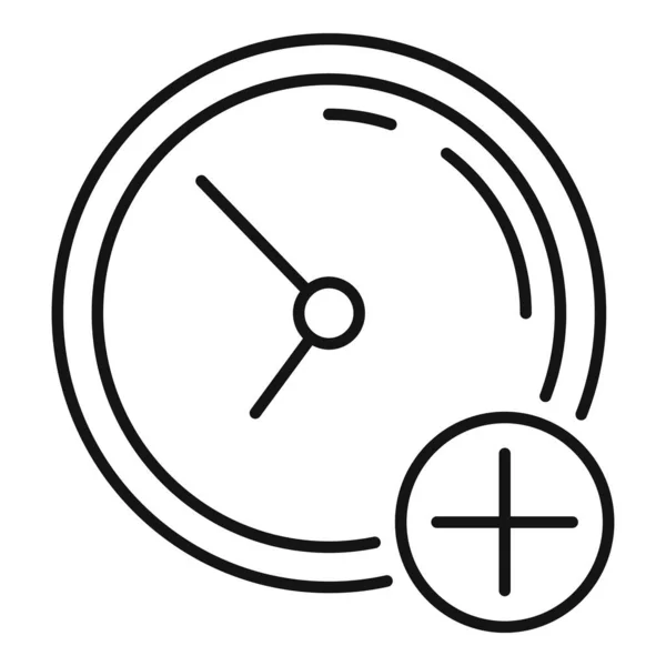 Horloge murale médicale icône, style contour — Image vectorielle