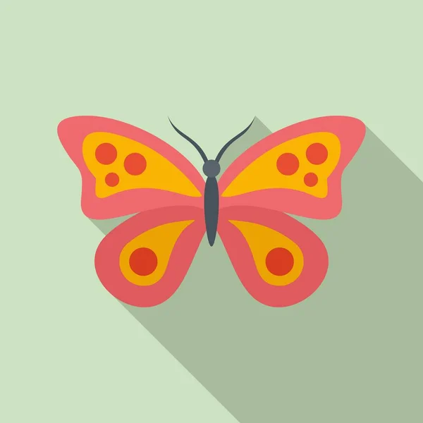 Exotic butterfly icon, flat style — Stock Vector