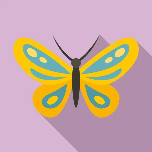 Icono de mariposa tropical, estilo plano — Vector de stock
