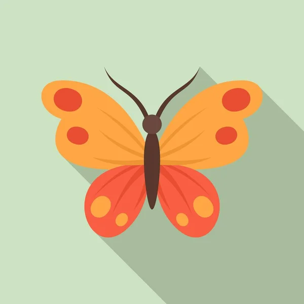 Botanical butterfly icon, flat style — Stock Vector