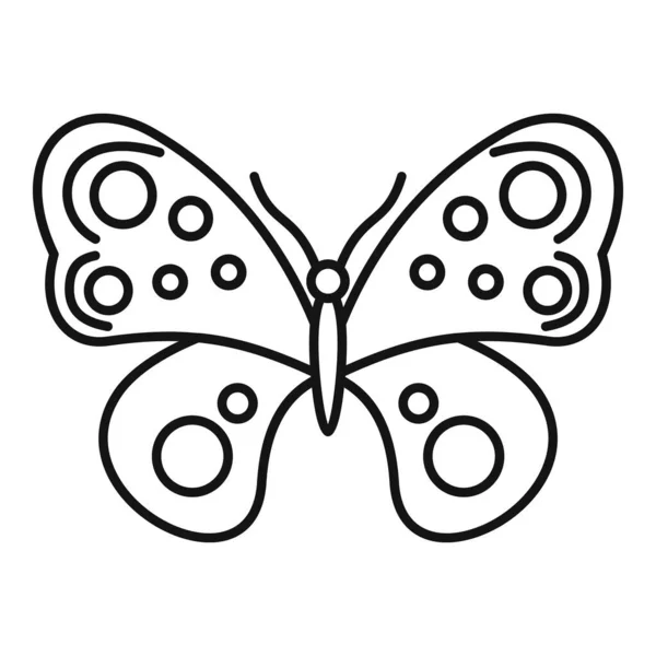 Tečkovaná ikona motýla, styl osnovy — Stockový vektor
