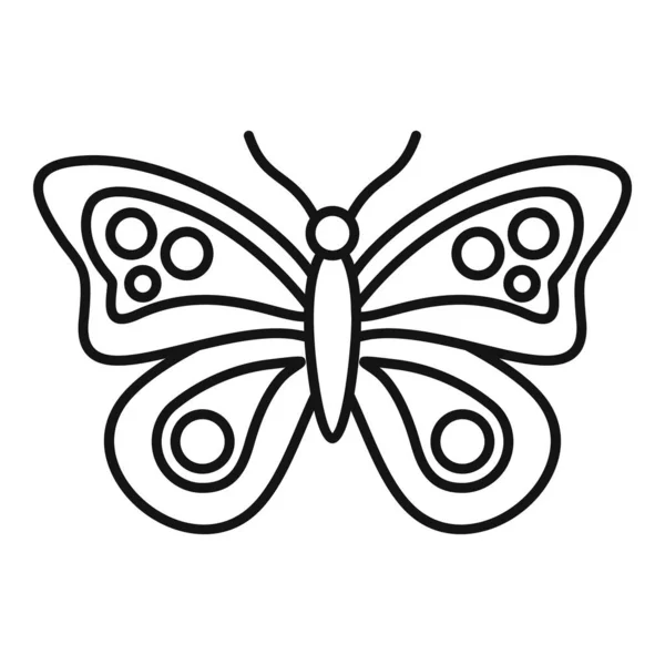 Exotická ikona motýla, styl osnovy — Stockový vektor