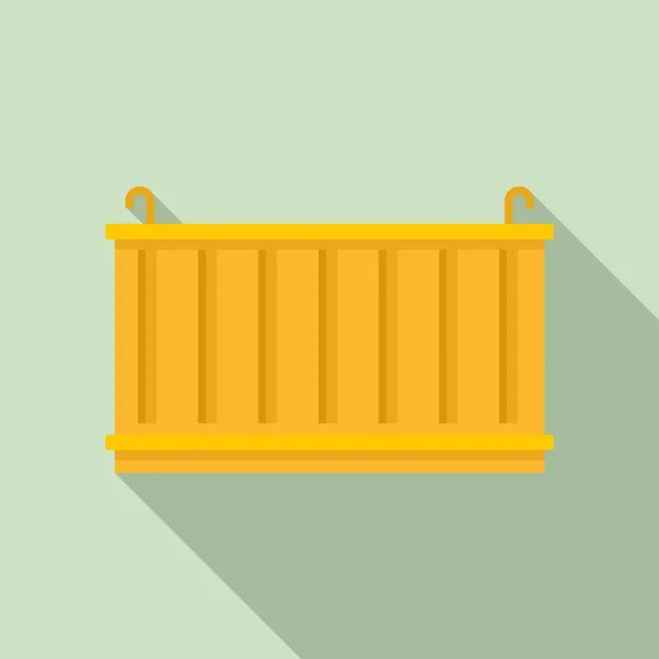 Dockyard cargo container icon, flat style