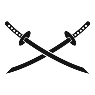 Samurai swords icon, simple style clipart