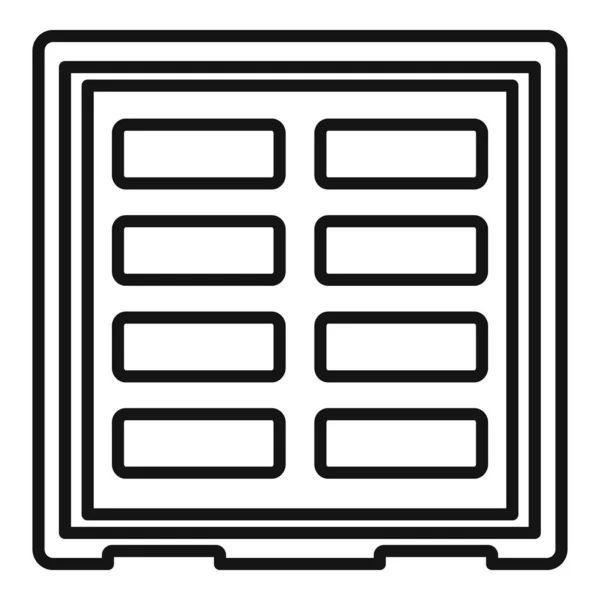 Dockyard cargo container icon, outline style — Stock Vector
