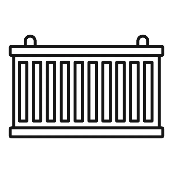 Express icono de contenedor de carga, estilo de esquema — Archivo Imágenes Vectoriales