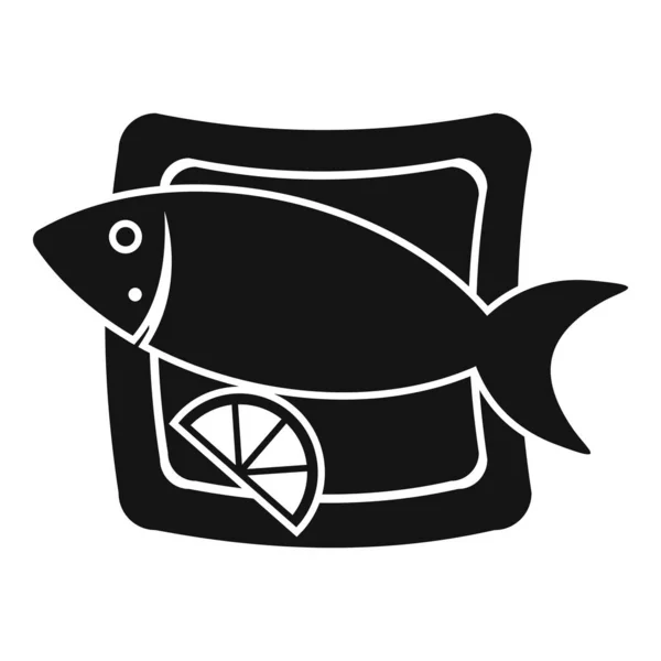 Ícone de comida de peixe japonês, estilo simples — Vetor de Stock