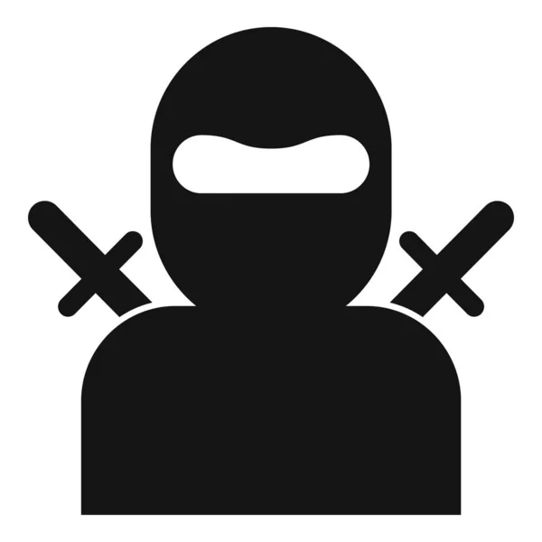 Ícone ninja japonês, estilo simples — Vetor de Stock