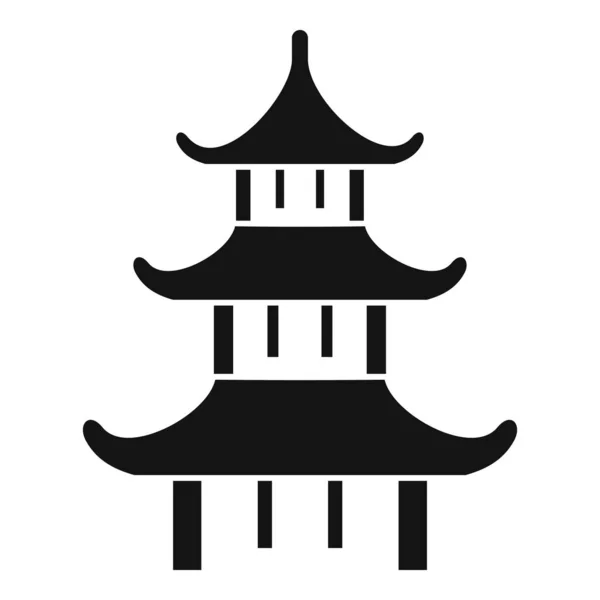 Ícone do templo japonês, estilo simples — Vetor de Stock