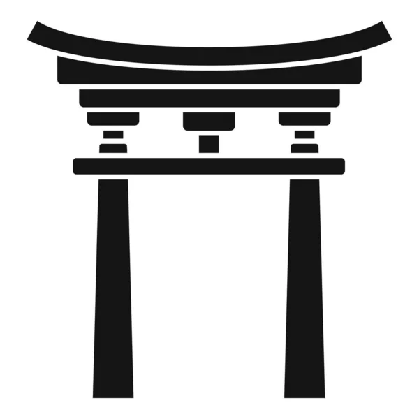 Ícone de portão japonês, estilo simples — Vetor de Stock