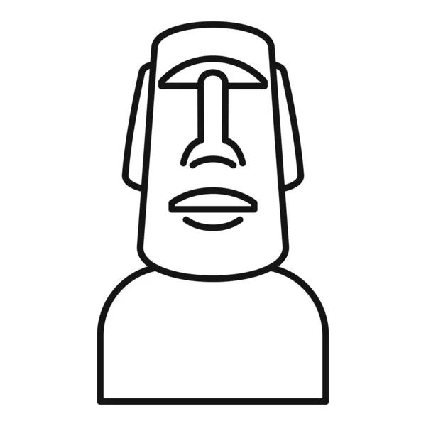 Isla de Pascua icono de la estatua, el estilo del esquema — Vector de stock