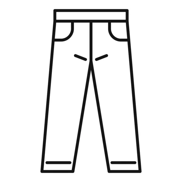 Ikon celana jeans, gaya garis besar - Stok Vektor