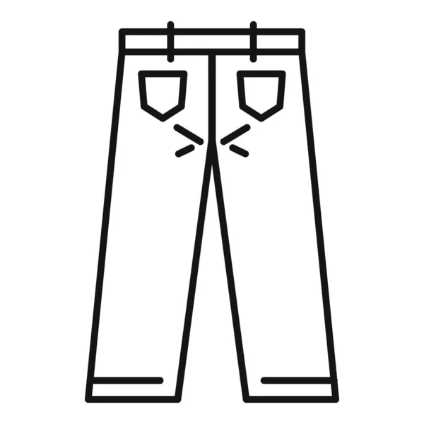 Ikon jeans fashion, gaya garis luar - Stok Vektor