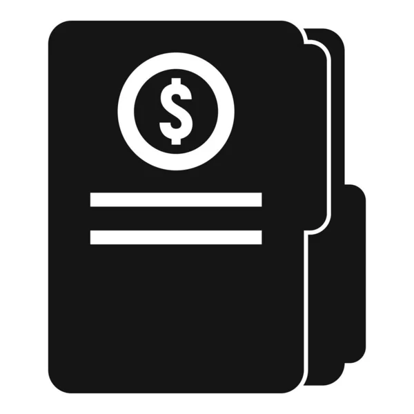 Ícone de pasta de finanças, estilo simples — Vetor de Stock