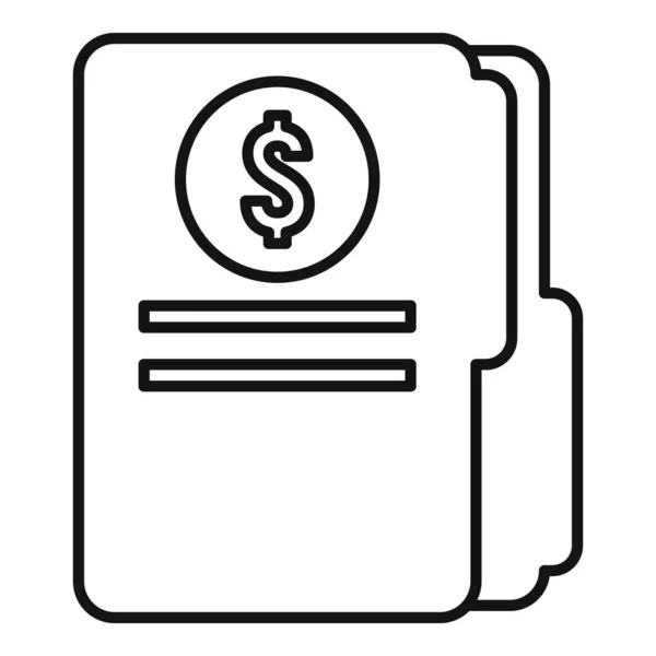 Finance folder icon, outline style — Stock Vector