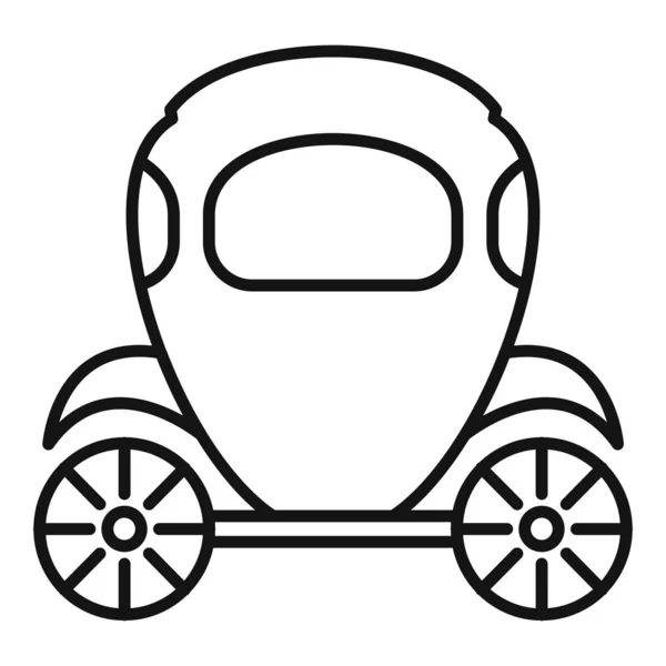 Icono de carro brougham, estilo de esquema — Vector de stock