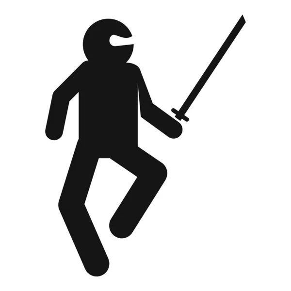 Ninja-Mann-Ikone, einfacher Stil — Stockvektor