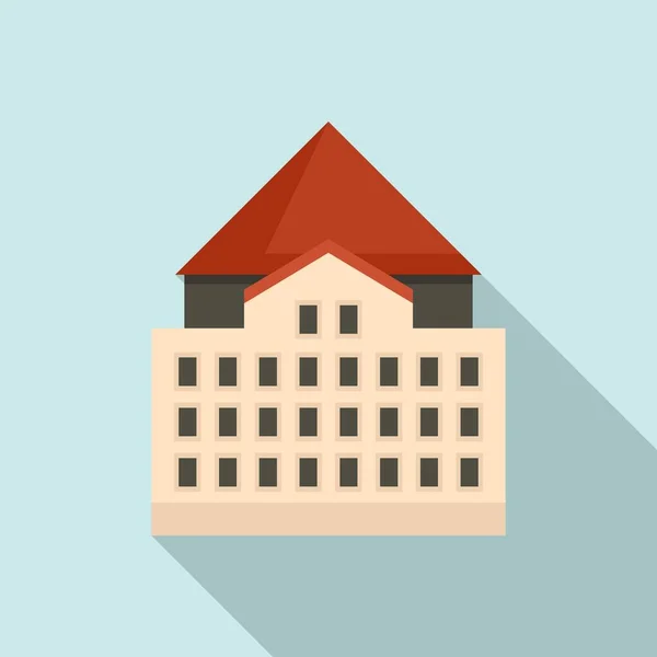 Vieille icône du bâtiment de la ville de Riga, style plat — Image vectorielle