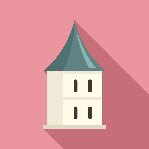 Castillo Riga icono de la torre, de estilo plano — Vector de stock