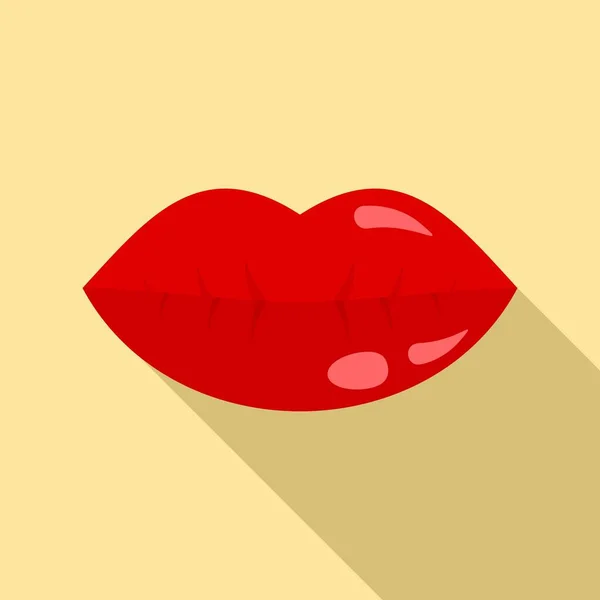 Ícone de lábios femininos, estilo plano — Vetor de Stock
