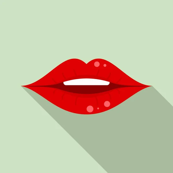 Ikona ženského polibku, plochý styl — Stockový vektor