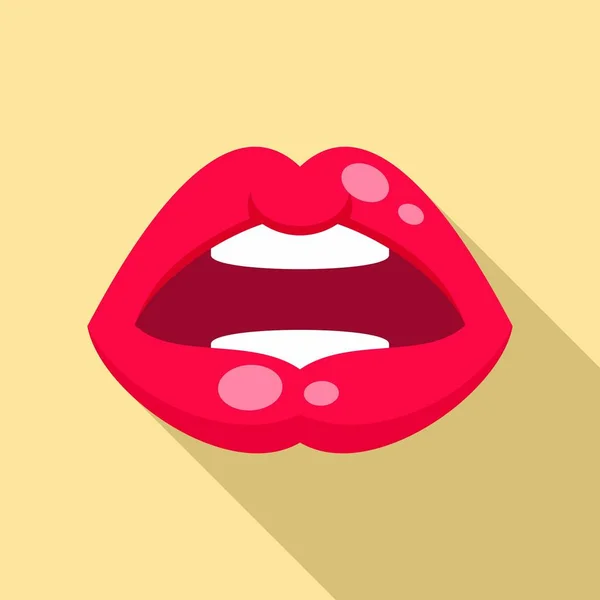 Sexy beso icono, estilo plano — Vector de stock